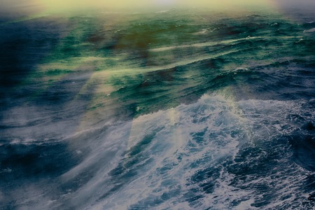 turbulent waves of Pacific ocean. Dead swellの写真素材