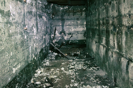 horror underground room with incredible. passages in heart of hellの写真素材