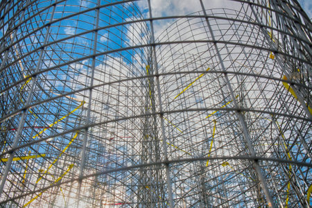 Astana, Kazakhstan - July 17, 2016: Modernist art, open-air museum, street art. Abstract sculpture made of wire and plastic bandages. In parks and on streets of Astana - new capital of Kazakhstanのeditorial素材