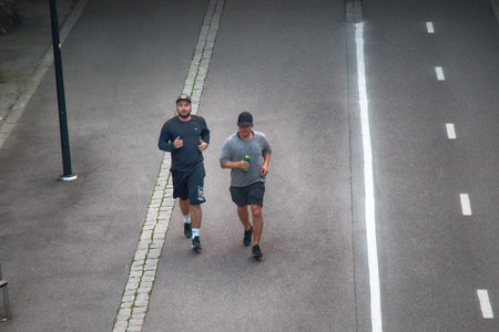 Helsinki , Finland - August 22, 2017: run athleticism evening in cityのeditorial素材