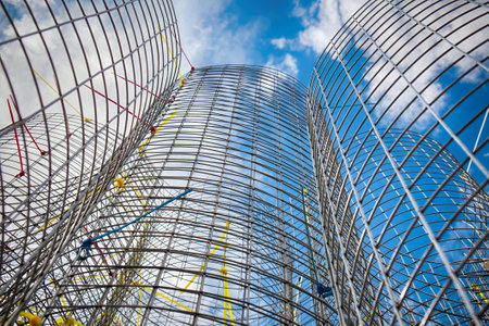 Astana, Kazakhstan - July 17, 2016: Modernist art, open-air museum, street art. Abstract sculpture made of wire and plastic bandages. In parks and on streets of Astana - new capital of Kazakhstanのeditorial素材