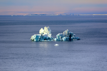 Bergy bit - part of iceberg. Icebergs in the British channel. Franz-Joseph Landの写真素材