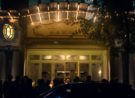 Spain, Barcelona - October 7, 2017: Teatro Tivoli. Tivoli theatre and audience before performance. Nightlife and the City. After-dark cultureのeditorial素材