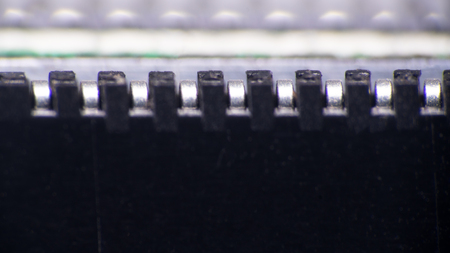 connector from the printer ultra macro. part from the computer printer after disassemblyの写真素材