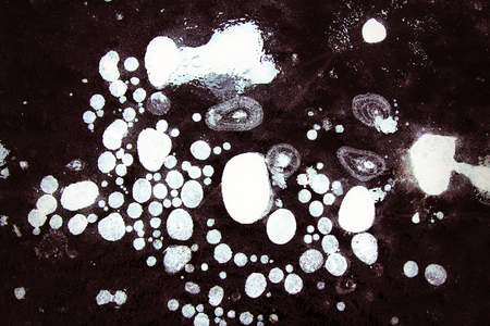 The macro structure, pattern and crystals of newly formed ice called the nylas (black ice, skin)