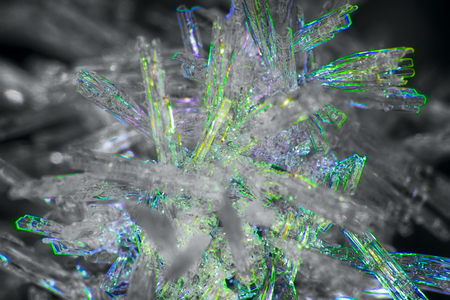 Hoarfrost on the branches. Ice crystals are gorgeous like faceted diamonds, like solitaire