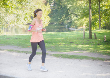 France, Paris - 24 September 2017: Jogging Parisian in the Parkのeditorial素材