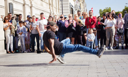 Paris, France - September 24, 2017: Street break dance showのeditorial素材