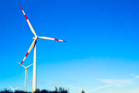 Alternative energy sources, use of wind energy. Wind plant in European Union, wind-powered...