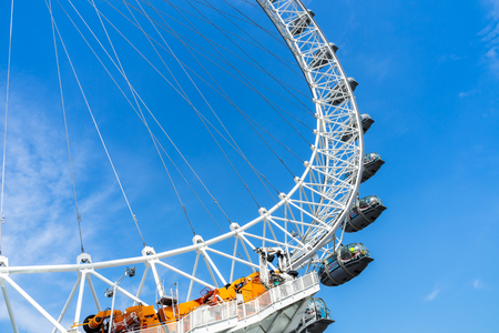 London Eye and blue sky, United Kingdom, 21 May 2018のeditorial素材
