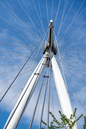 London Eye and blue sky, United Kingdom, 21 May 2018のeditorial素材