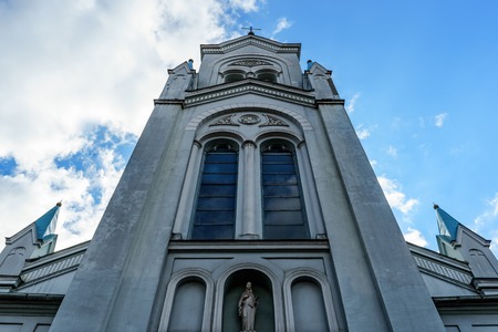 Our Lady of Sorrows, Riga Virgin of Anguish Roman Catholic Church, Latvia, July 20, 2018.のeditorial素材
