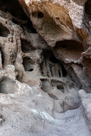 Aboriginal caves Cenobio de Valeron in Gran Canaria, Canary islands, Spainの写真素材