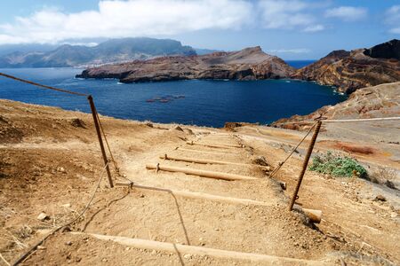stone trail in mountain Trekking and hiking path.の写真素材