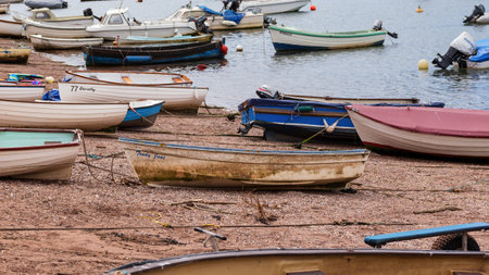 boats on shore at Torquay English Riviera Devon England UK May 29 2021.の写真素材