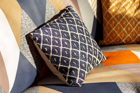 Inviting cozy Colorful Couch sofa throw pillow.
