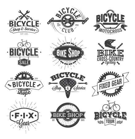 Typographic Bicycle Label Design のイラスト素材