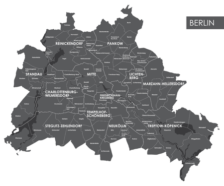 Vector map Berlin districtのイラスト素材