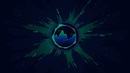 Analytical chart of financial statistics, visual information, vector backgroundのイラスト素材