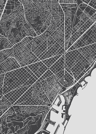 Barcelona city plan, detailed vector mapのイラスト素材