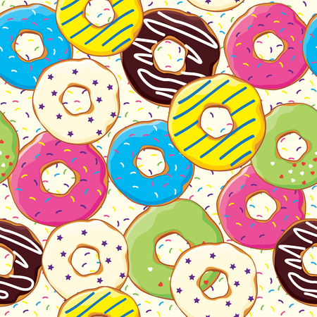 Seamless pattern with bakery and patisserie products, vector illustration for printのイラスト素材