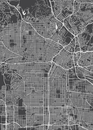 Los Angeles city plan, detailed vector mapのイラスト素材