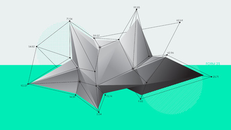 Abstract low polygon modern crystal shapes, Futuristic vector backgroundのイラスト素材