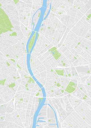 Budapest colored vector mapのイラスト素材
