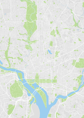 City map Washington, color detailed plan, vector illustrationのイラスト素材