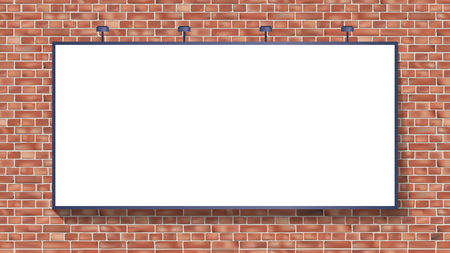 White billboard mockup on brick wall vector illustration use for your advertising or productのイラスト素材