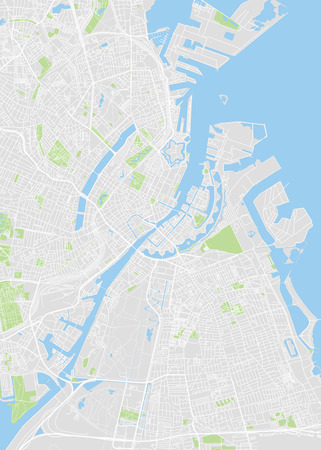 City map Copenhagen, color detailed plan, vector illustration for your designのイラスト素材