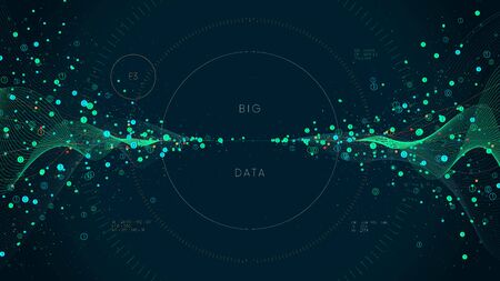 Innovative technologies for processing big data, analysis and structuring of information, conceptual vector illustrationのイラスト素材