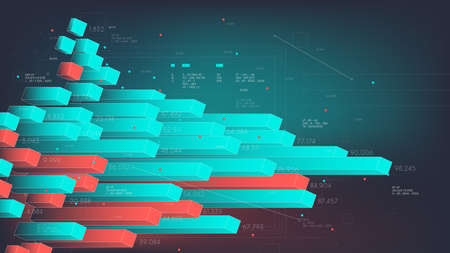 Infographic pillars, statistical data analysis and processing, vector business illustration,...