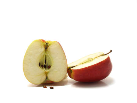 Apples on the white backgroundの写真素材