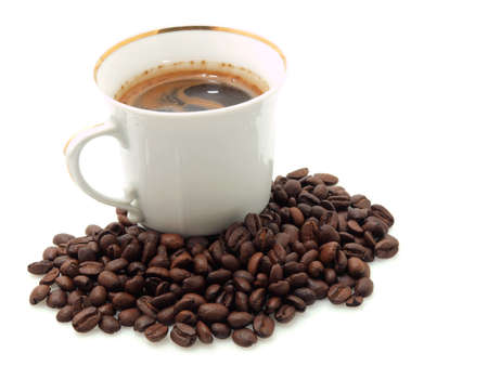 cup of coffee on white background 