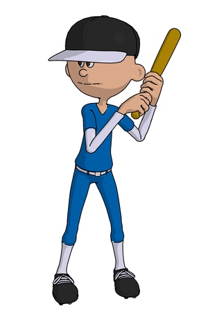 Baseball player isolated on white background cartoon illustrationの写真素材