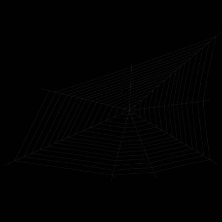 Spider web 3d illustration isolated on the black backgroundの写真素材