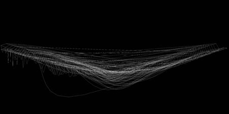 Spider web 3d illustration isolated on the black backgroundの写真素材