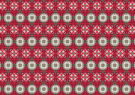 Christmas background tile red green and white color illustrationの写真素材
