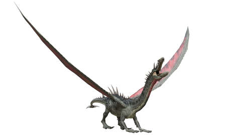 Fantasy dragon isolated on white 3d illustration