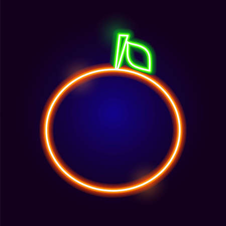 Neon Orange Icon. Vector Illustration of Food Object.のイラスト素材