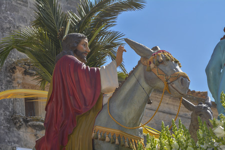 Holy Week in Spain, procession of \\\"The triumphal entry of Jesus into Jerusalem\\\", Andalusia, C?dizの写真素材
