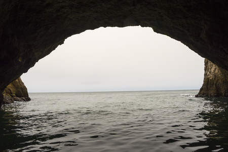 Benagil beach caves, Algarve, Portugalの写真素材