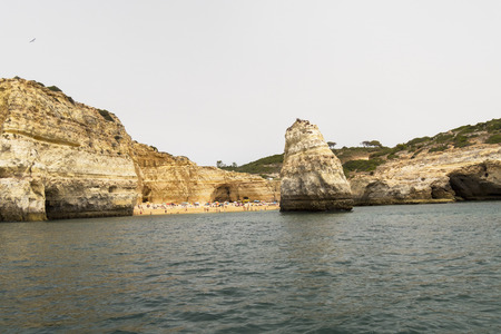 Benagil beach caves, Algarve, Portugalの写真素材