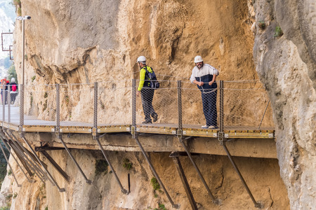 'El Caminito del Rey' King's Little Path, World's Most Dangerous Footpath reopened in May 2015. Ardales Malaga, Spain.の写真素材