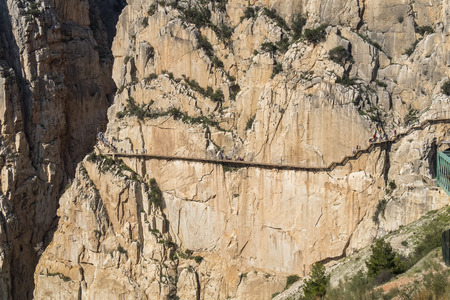 'El Caminito del Rey' King's Little Path, World's Most Dangerous Footpath reopened in May 2015. Ardales Malaga, Spain.の写真素材
