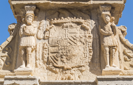 Santa Maria Fountain in Baeza, Jaen, Spainの写真素材
