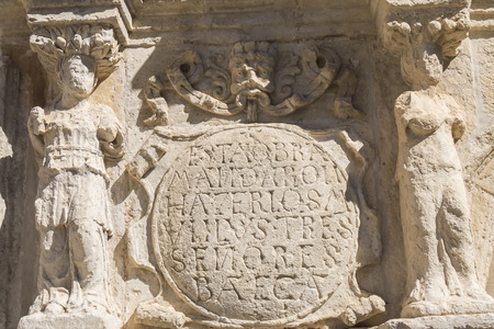 Santa Maria Fountain in Baeza, Jaen, Spainの写真素材