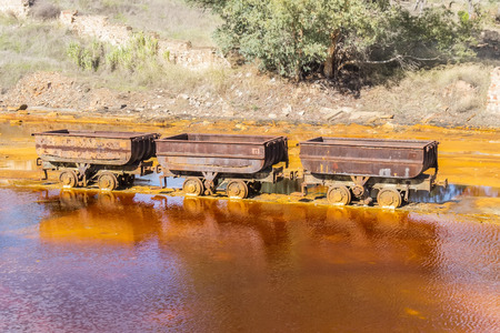 Remains of the old mines of Riotinto in Huelva (Spain)の写真素材