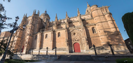 Panoramic photo of Salamanca catedral in Spain.の写真素材